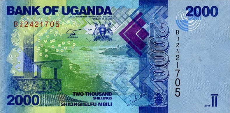 P50b Uganda 2000 Shillings Year 2015
